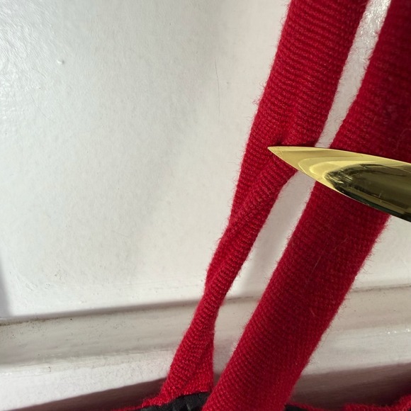 Red Embroidered Cat Floral Tote Bag Zipper Top Art Day of the Dead Inspired - Picture 6 of 14